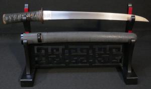 Koto Hirazukuri Tanto Knife with Silver Habaki