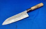 Vintage Japanese Santoku Knife with Hand Chiseled Kanji