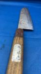 Vintage Japanese Santoku Knife with Hand Chiseled Kanji