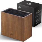 ENOKING XXL Acacia Wood Knife Block with Blade-Pro