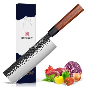 KEEMAKE 7-Inch Nakiri Vegetable Knife - Japanese Steel