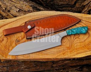 D2 Steel Kiritsuke Chef Knife with Green Handle