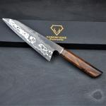 Japanese Damascus Chef Knife with Rosewood Handle