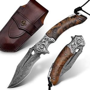 VG10 Damascus Steel Folding Knife for Outdoors