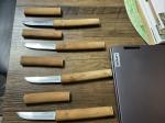 Vintage Japanese Stainless Steel Knives with Wooden Handles