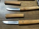 Vintage Japanese Stainless Steel Knives with Wooden Handles
