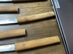 Vintage Japanese Stainless Steel Knives with Wooden Handles