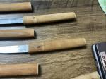 Vintage Japanese Stainless Steel Knives with Wooden Handles