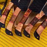 D2 Steel Japanese Chef Knife Set, Hammered Finish