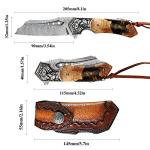 Minowe Handmade Damascus Steel Folding Pocket Knife