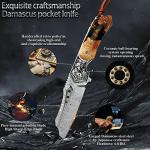 Minowe Handmade Damascus Steel Folding Pocket Knife