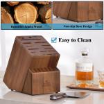 Enoking 25-Slot Acacia Wood Knife Block