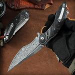 ALVELY Japanese Damascus Folding Pocket Knife