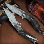 ALVELY Japanese Damascus Folding Pocket Knife