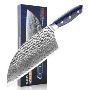 Seido Kanpeki 7.5” Damascus Chef Cleaver Knife