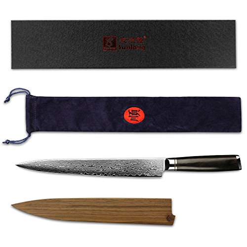 YOUSUNLONG 10" Yanagiba Sushi Knife: Damascus Steel