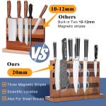 ENOKING Extra Large Magnetic Knife Block, Acacia Wood