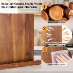 ENOKING Extra Large Magnetic Knife Block, Acacia Wood