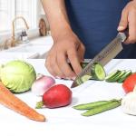 custom handmade Sashimi Knife Sushi Slicing Kitchen Knife rose Wood Handle