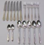 18 Pcs Vtg Daiichi Kinzoku Japan Pagoda Cherry Blossoms Flatware Set