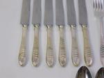 18 Pcs Vtg Daiichi Kinzoku Japan Pagoda Cherry Blossoms Flatware Set