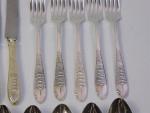 18 Pcs Vtg Daiichi Kinzoku Japan Pagoda Cherry Blossoms Flatware Set