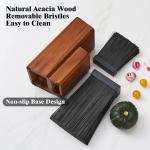 Universal Knife Block without Knives, Acacia Wood Knife Holder/Knife Organize...