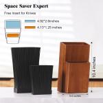 Universal Knife Block without Knives, Acacia Wood Knife Holder/Knife Organize...