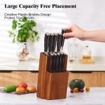 Acacia Wood Universal Knife Block for Organization