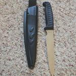 G.SAKAI Serrated Outdoor Cooking Knife with Sheath