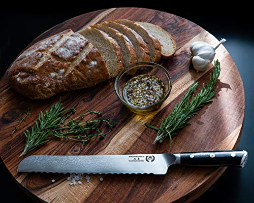 Professional 10-inch Regalia Bread Knife: Japanese Damascus Steel