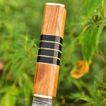 Japanese Bunka Kitchen Knife, Hand Forged Damascus