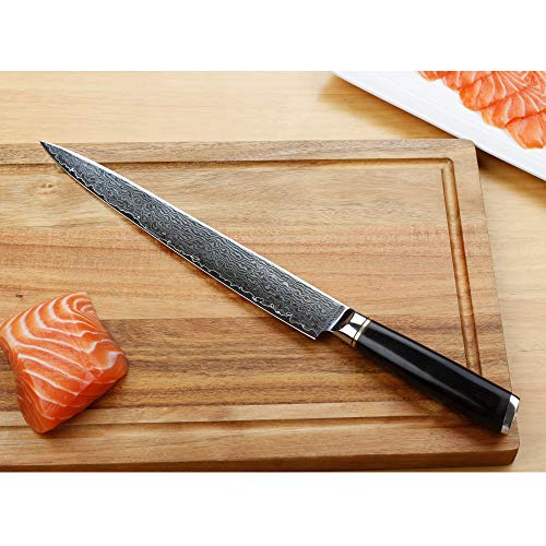 YOUSUNLONG 10" Yanagiba Sushi Knife: Damascus Steel
