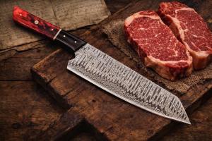 12" Handmade Damascus Chef Knife - Japanese Bunka