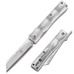 KATSU Handmade Damascus Steel Japanese Folding Knife