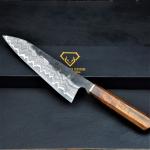Damascus Chef Knife with Rosewood Handle