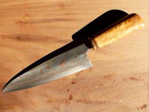 Takeshi Saji 180mm Gyuto Knife with Curly Maple Handle