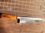 Takeshi Saji 180mm Gyuto Knife with Curly Maple Handle