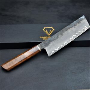 Custom Japanese Nakiri Knife with Rosewood Handle