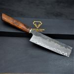 Custom Japanese Nakiri Knife with Rosewood Handle
