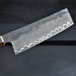 Custom Japanese Nakiri Knife with Rosewood Handle
