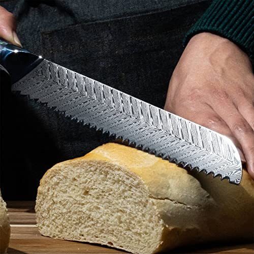 SENKEN 8" Japanese Damascus Bread Knife - Umi Collection