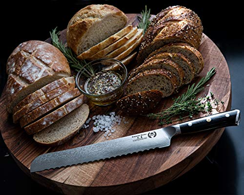 Professional 10-inch Regalia Bread Knife: Japanese Damascus Steel