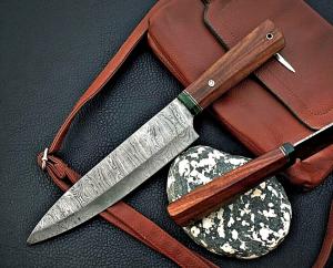 Damascus Steel Chef Knife - Custom Handmade Design