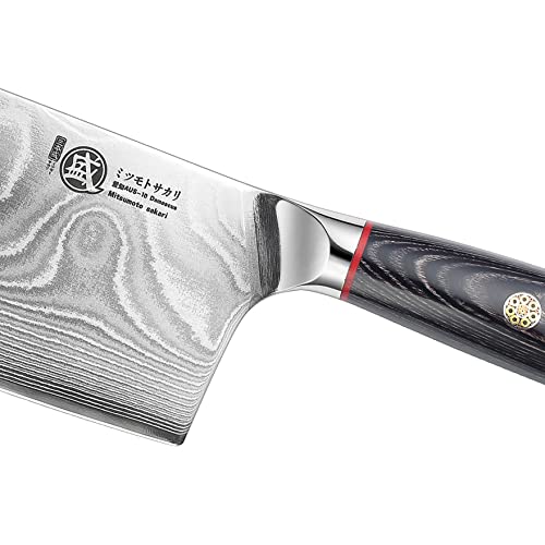 MITSUMOTO SAKARI 7" Japanese Damascus Steel Cleaver Knife