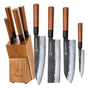 Japanese Chef Knife Set with Rosewood Block