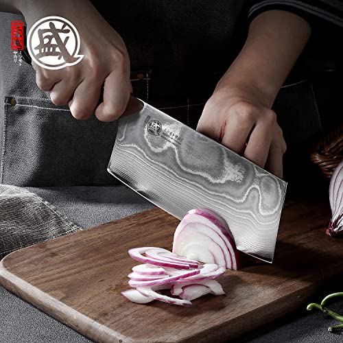 MITSUMOTO SAKARI 7" Japanese Damascus Steel Cleaver Knife