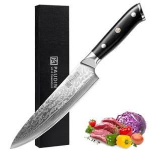 Damascus Chef Knife, 8-Inch VG10 Steel, Ergonomic Handle