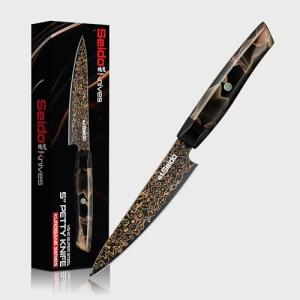 Seido Kurogane 5" Petty Knife - VG-10 Damascus
