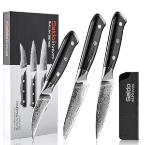Seido VG-10 Damascus 3-Piece Paring Knife Set